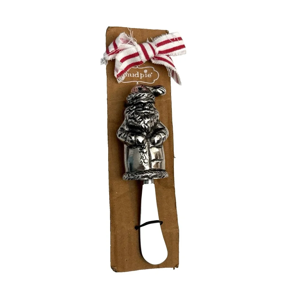 New Mud Pie Santa Claus Christmas Spreader Serving Condiment Party Cheese Dip